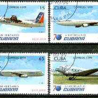 Cuba 1999 Aircraft (75th Anniversary Cubana) complete set of 4 values fine cto used*