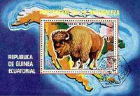 Equatorial Guinea 1977 North American Animals (Buffalo) perf m/sheet fine cto used, MI BL 271