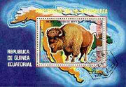 Equatorial Guinea 1977 North American Animals (Buffalo) perf m/sheet fine cto used, MI BL 271
