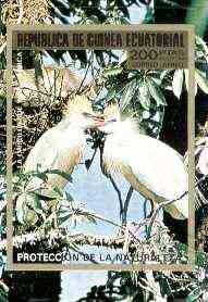 Equatorial Guinea 1976 African Birds (200p #2 with gold frame) imperf m/sheet fine cto used, MI BL 247