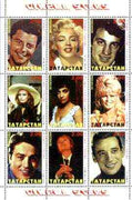 Tatarstan Republic 1999 Film Stars perf sheetlet containing complete set of 9 values (Marilyn, Sophia Loren, Gina, Bardot, Yves M etc) unmounted mint