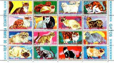 Equatorial Guinea 1975 Domestic Cats cto set of 16 Mi 704-19