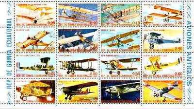 Equatorial Guinea 1974 (?) History of Aviation set of 16 cto used