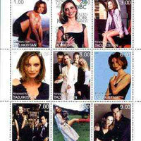 Tadjikistan 1999 Ally McBeal perf sheetlet containing complete set of 9 values unmounted mint