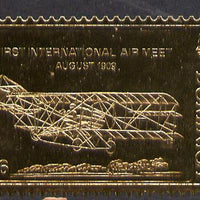 Dominica 1978 History of Aviation (First International Air Meet) $16 embossed on 23k gold foil unmounted mint