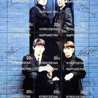 Kyrgyzstan 1999 Beatles composite perf sheet of 9 values unmounted mint