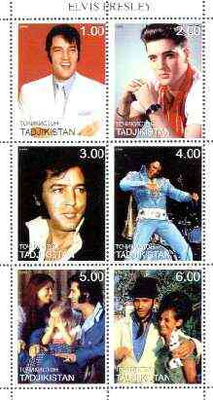 Tadjikistan 1999 Elvis Presley perf sheet of 6 values unmounted mint