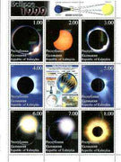 Kalmikia Republic 1999 Eclipse perf sheetlet containing complete set of 9 values unmounted mint