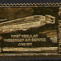 Dominica 1978 History of Aviation (Zeppelin) $16 embossed on 23k gold foil unmounted mint