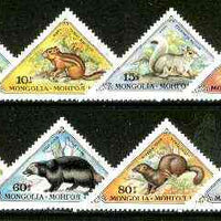 Mongolia 1973 Small Fur Animals triangular set of 8 unmounted mint, SG 772-79
