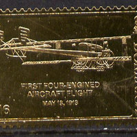 Dominica 1978 History of Aviation (Sikorsky LeGrand - First 4-engined Aircraft) $16 embossed on 23k gold foil unmounted mint