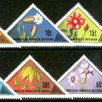 Mongolia 1973 Flowers triangular set of 8 unmounted mint, SG 790-97