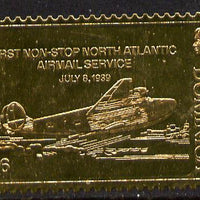 Dominica 1978 History of Aviation (Clipper Flying Boat) $16 embossed on 23k gold foil unmounted mint
