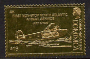 Dominica 1978 History of Aviation (Clipper Flying Boat) $16 embossed on 23k gold foil unmounted mint