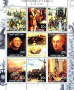 Kyrgyzstan 2000 Christopher Columbus perf sheetlet containing set of 9 values unmounted mint