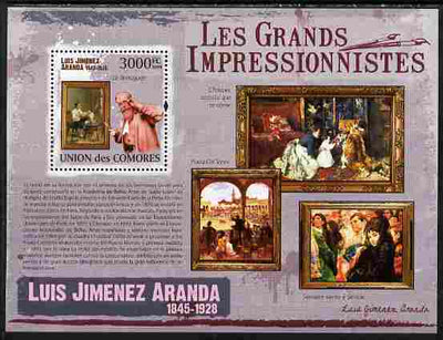 Comoro Islands 2009 The Impressionists - Luis Jimenez Aranda perf souvenir sheet unmounted mint