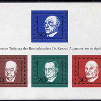Germany - West 1968 Adenauer Commemoration (1st issue) m/sheet unmounted mint SG MS1459