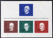 Germany - West 1968 Adenauer Commemoration (1st issue) m/sheet unmounted mint SG MS1459