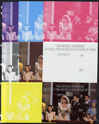 Montserrat 1986 Royal Wedding $4 m/sheet set of 8 imperf progressive colour proofs comprising the 5 individual colours plus 3 composites unmounted mint