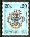 Seychelles 1977 Def 20r value featuring Coat of Arms unmounted mint, SG 419A