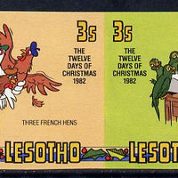 Lesotho 1982 Walt Disney Christmas 3s unmounted mint imperf se-tenant pair, as SG 525a