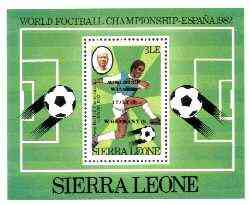 Sierra Leone 1982 World Cup Football opt m/sheet unmounted mint, SG MS 729
