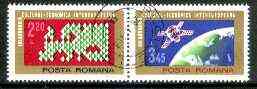 Rumania 1974 Inter-European Cultural and Economic Co-operation se-tenant set of two fine used SG 4072-73