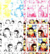 Tadjikistan 2000 Elvis Presley sheetlet of 4, the set of 5 imperf progressive colour proofs comprising the 4 individual colours plus all 4-colour composite unmounted mint