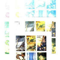 Abkhazia 1995 (April) Prehistoric Animals set of 6 - the set of 7 imperf progressive proofs comprising the 4 individual colours, plus 2, 3 and all 4-colour composites (42 proofs) unmounted mint