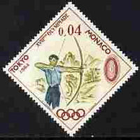 Monaco 1964 Archery 4c unmounted mint from Olympic Games diamond shaped set, SG 811*