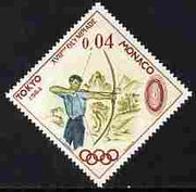Monaco 1964 Archery 4c unmounted mint from Olympic Games diamond shaped set, SG 811*