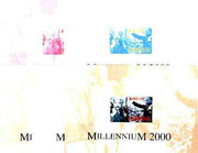 Turkmenistan 2000 Millennium souvenir sheet (Einstein & Martin Luther King) the set of 5 imperf progressive proofs comprising,various colour combinations incl all 4-colour composite unmounted mint
