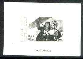 France 1981 Stamp Day (Love Letter by Goya) photo marquette (stamp sized black & white photographic proof) of original artwork with value expressed as 0.00, as SG 2400, exceptionally rare