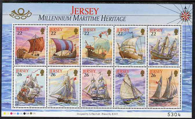 Jersey 2000 'The Stamp Show 2000' - Maritime Heritage perf m/sheet of 10 unmounted mint, SG MS946