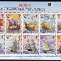 Jersey 2000 'The Stamp Show 2000' - Maritime Heritage perf m/sheet of 10 with Stamp show logo unmounted mint, SG MS946a