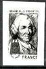 France 1979 Red Cross Fund, Marshal de Bercheny (Cavalry leader) stamp sized black & white photographic proof of original artwork with 'S' reversed and value expressed as 0.00 + 0.00, as SG 2293, exceptionally rare