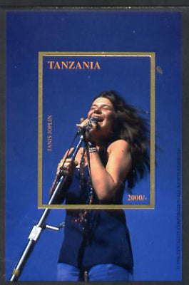 Tanzania 1996 Janis Joplin imperf deluxe self-adhesive m/sheet unmounted mint