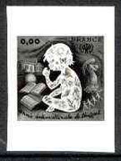 France 1979 International Year of the Child stamp sized black & white photographic proof of original artwork with value expressed as 0.00, as SG 2289, exceptionally rare