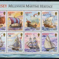 Jersey 2000 'The Stamp Show 2000' - Maritime Heritage perf booklet pane of 8 with Stamp show logo unmounted mint, SG MS936b