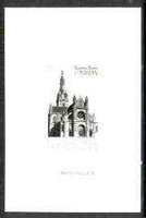 France 1981 Tourist Publicity - St Anne's Church, Auray stamp sized black & white photographic proof of original artwork with value expressed as 0.00, endorsed 'Photo Maquette', as SG 2406, exceptionally rare