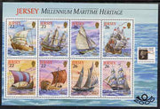 Jersey 2000 'The Stamp Show 2000' - Maritime Heritage perf booklet pane of 8 with Stamp show logo unmounted mint, SG MS936c