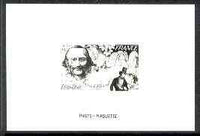 France 1981 Red Cross Fund, Jacques Offenbach (composer) stamp sized black & white photographic proof of original artwork with value expressed as 0.00 + 0.00, endorsed 'Photo Maquette', as SG 2395, exceptionally rare