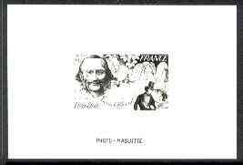 France 1981 Red Cross Fund, Jacques Offenbach (composer) stamp sized black & white photographic proof of original artwork with value expressed as 0.00 + 0.00, endorsed 'Photo Maquette', as SG 2395, exceptionally rare