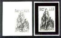 France 1981 Tourist Publicity - St John's Cathedral, Lyon stamp sized black & white photographic proof of original artwork, slightly different to issued stamp with value expressed as 0.00 and covered with 'Maquette', as SG 2403 exceptionally rare