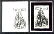 France 1981 Tourist Publicity - St John's Cathedral, Lyon stamp sized black & white photographic proof of original artwork, slightly different to issued stamp with value expressed as 0.00 and covered with 'Maquette', as SG 2403 exceptionally rare