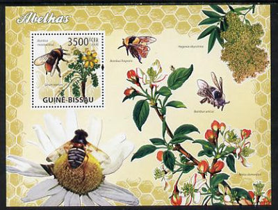 Guinea - Bissau 2009 Bees & Flowers perf s/sheet unmounted mint
