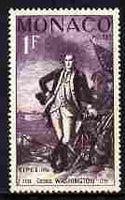 Monaco 1965 George Washington 1f unmounted mint from Philatelic Exhibition set, SG 544*