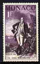 Monaco 1965 George Washington 1f unmounted mint from Philatelic Exhibition set, SG 544*