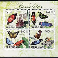 Guinea - Bissau 2009 Butterflies perf sheetlet containing 4 values unmounted mint
