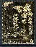 Staffa 1981 US National Parks - Sequoia £8 value perforated & embossed in 23 carat gold foil, unmounted mint